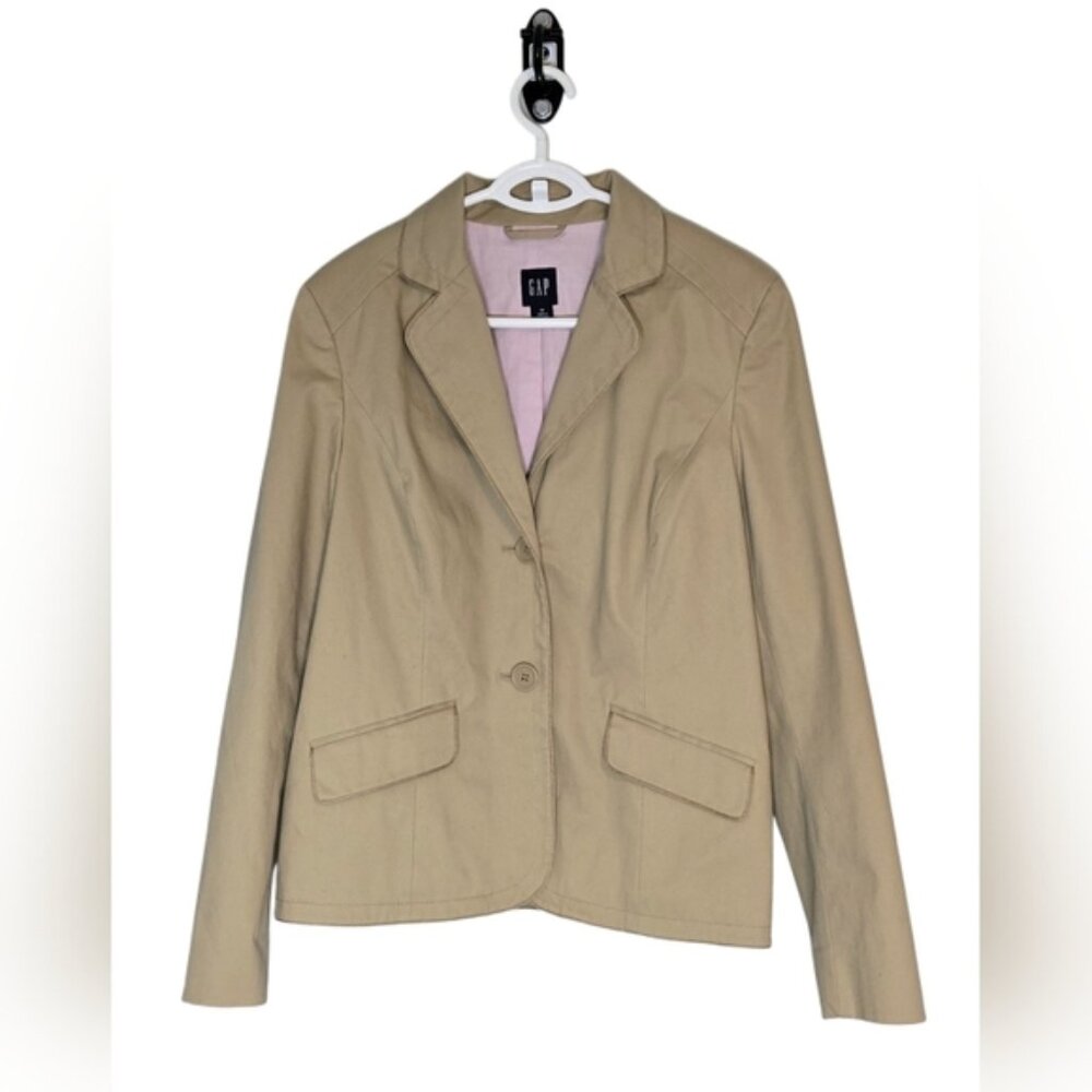 GAP Womens Preppy Old School 90s Prepschool Khaki Classic Blazer Size M